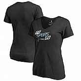 Women San Antonio Spurs Fanatics Branded 2018 NBA Playoffs Slogan Plus Size V Neck T-Shirt Black